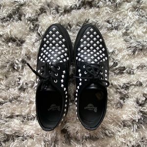 Black with White Spike Doc Martens Shoes